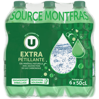 Image de U
Eau minérale gazeuse extra pétillante