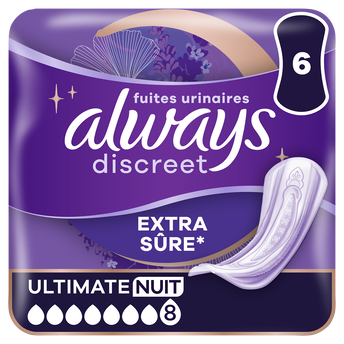 Image de Serviettes fuites urinaires ALWAYS DISCREET Ultimate Night