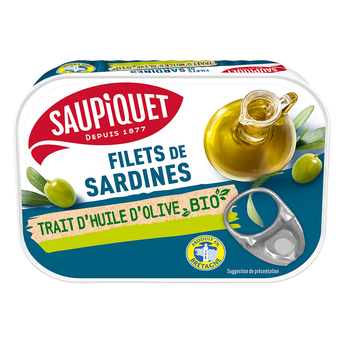 Image de Filet de sardines bio à l'huile d'olive SAUPIQUET