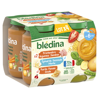 Image de Petits pots bébé légumes viandes poissons dès 6 mois BLEDINA