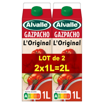 Image de Gazpacho soupe froide de légumes ALVALLE - 2 briques de