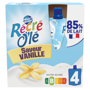 Image de Goûter laitier Gourdes Saveur Vanille RÉCRÉ O'LÉ