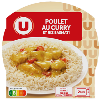 Image de U
Emincé de poulet au curry et riz barquette