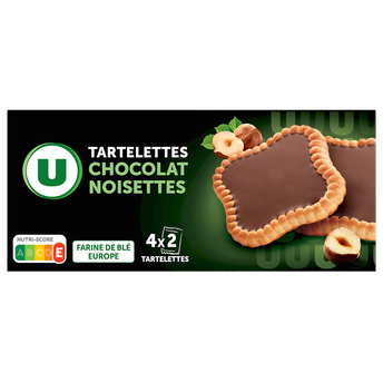 Image de U
Tartelettes carrées parfum chocolat noisette  paquet de