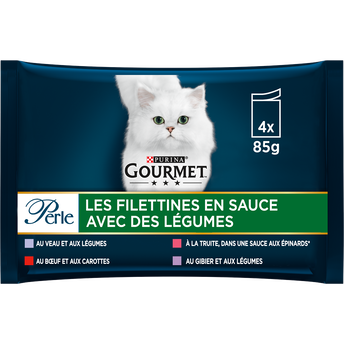 Image de Sachets fraîcheur pour chat PERLE Les Filettines Légumes GOURMET