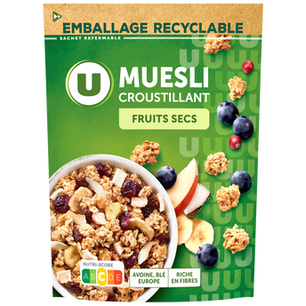Image de U
Céréales Muesli croustillant aux fruits secs paquet
