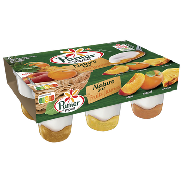 Yoplait Yrt Nature Sucré Sur Lit De Fruits Jaunes Panier Yoplait, 6x140g