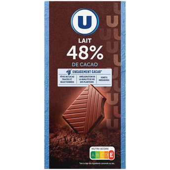 Image de U
Chocolat dégustation au lait 48%  Tablette de