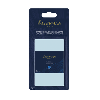 Image de Cartouche longue WATERMAN, encre bleue effaçable, 8 unités