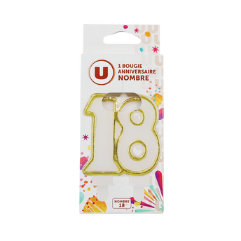 Image de U
Bougie anniversaire dorée chiffre