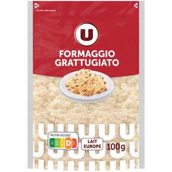 Image de U
Formaggio grattugiato lait thermisé 100% italien  30%MG