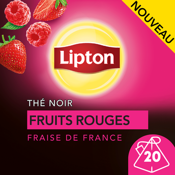 Image de Thé nr fruits rouges à la fraise de France LIPTON, x20 sachets pyramides