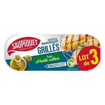 Saupiquet Filets De Maquereaux Grillés Huile D'olive Saupiquet - 3x120g