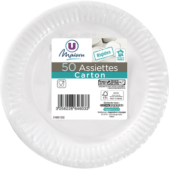 Image de U MAISON
Assiettes Carton 18cm Blanc