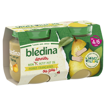 Image de Petits pots bébé aux fruits poires williams dès 4 mois BLEDINA