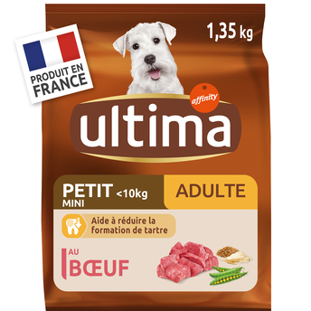 Image de Croquettes pour chien mini adulte boeuf ULTIMA