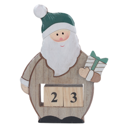 Calendrier Decoration De Noel Pere Noel En Bois 10x15x2 5cm Super U Hyper U U Express