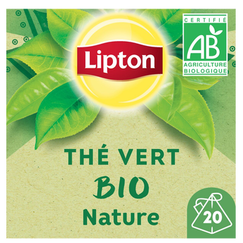 Image de Thé vert bio nature LIPTON, x20 sachets Pyramide