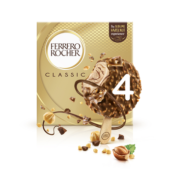 Image de Bâtonnets glacés FERRERO ROCHER chocolat lait X4
