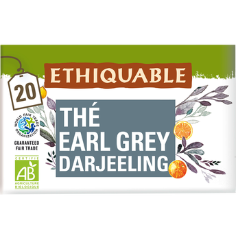 Image de ETHIQUABLE - Thé noir Earl Grey BIO - la boîte de 20 sachets