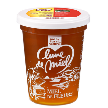 Image de Miel de fleurs liquide LUNE DE MIEL, pot de