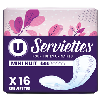 Image de U
Serviettes incontinence mini nuit