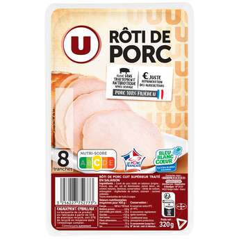 Image de U
Rôti de porc nature Bleu Blanc Coeur U 8 tranches