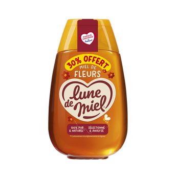 Image de Miel de fleurs liquide LUNE DE MIEL 500g dont 30%