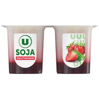 Image de U
Dessert végétal au lait de soja sur lit de fraise 4 pots