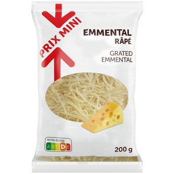 Image de Emmental râpé pasteurisé 30%MG PRIX MINI