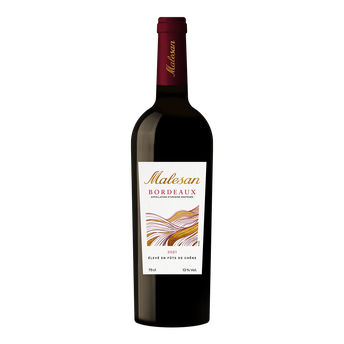 Image de Vin rouge Bordeaux AOP MALESAN vieilli en fût de chêne, bouteille de