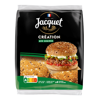 Image de Pain pour hamburger création graines JACQUET x4
