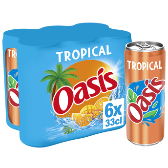 Image de Boisson aux fruits Tropical OASIS - le pack de 6 canettes de