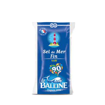 Image de Sel fin iodé LA BALEINE, sachet de