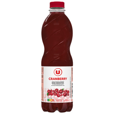 Boisson au cranberry sans sucres ajoutés bouteille de 1l - Super U