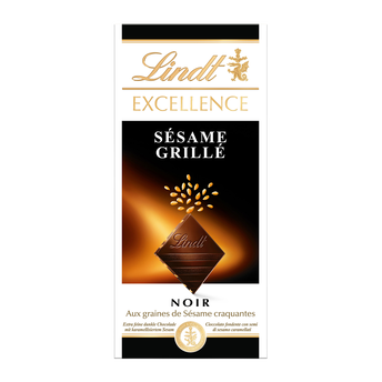 Image de Chocolat noir sésame grillé LINDT EXCELLENCE, Tablette de