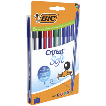 Image de Stylo bille cristal soft pointe moyenne 1,2mm x10