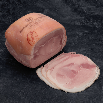 Image de La tranche de Jambon cuit supérieur avec couenne Viande de Porc Française U 120