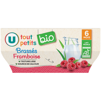 Image de U TOUT PETITS BIO
Dessert lacté Bébé saveur framboise dès 6 mois