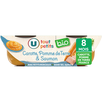 Image de U TOUT PETITS BIO
Plats bébé bols carottes pommes de terre saumon dès 8 mois