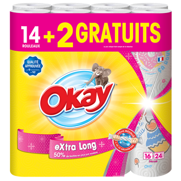 Okay Essuie-tout Décoré Xxl Okay, 14+2 Offert