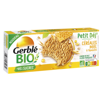Image de Biscuits petit'dej céréales miel GERBLE BIO - 3x3