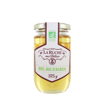 Image de Miel d'acacia biologique LA RUCHE AUX DELICES, pot en verre de