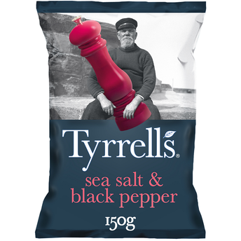 Image de Chips sel de mer & poivre noir TYRELL'S, paquet de