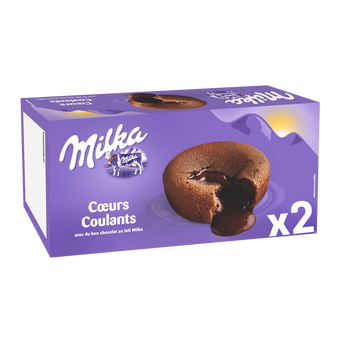 Image de Moelleux milka coeurs coulants chocolat au lait COTE D'OR