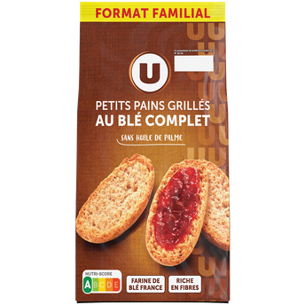 Image de U
Petits pains grillés au blé complet
