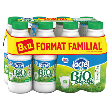 Lactel Lait Bio Écrémé Uht - Lactel - 8x1l