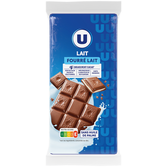 Image de U
Chocolat au lait fourré lait  2 Tablettes de