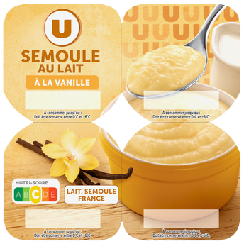 Image de U
Semoule au lait à la vanille
