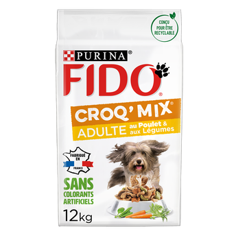 Image de Croquettes pour chien adulte CROQ MIX Poulet, Légumes FIDO